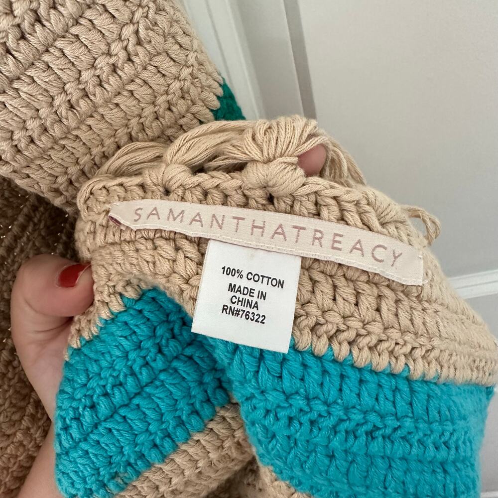 Samantha Treacy Woven Statement Scarf Wrap - Coastal Grandmother, Artisan - Picture 5 of 7